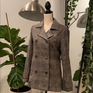 Plaid button coat